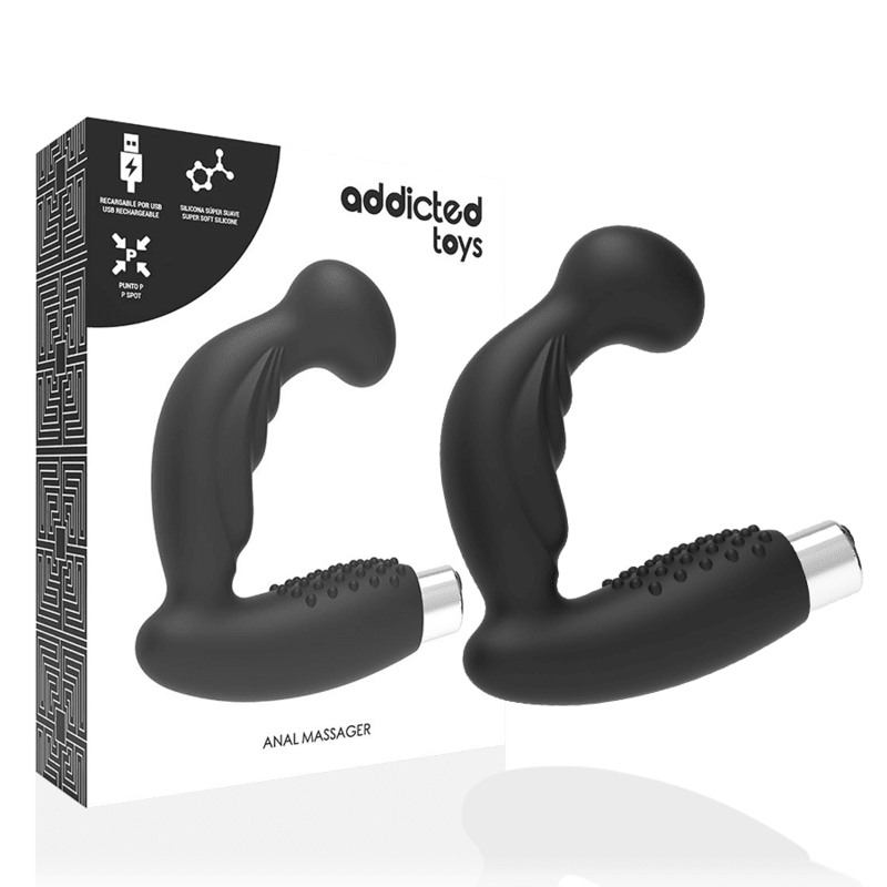 ADDICTED TOYS - PROSTATIC VIBRATOR RECHARGEABLE MODEL 3 - BLACK - Kink&Play
