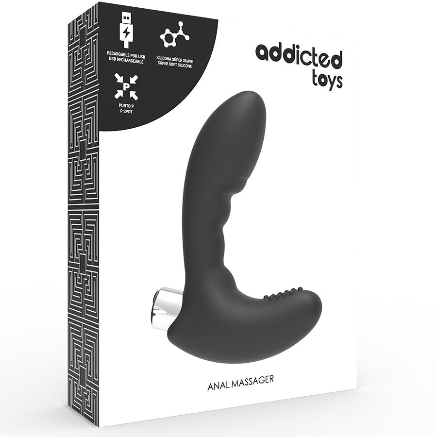 ADDICTED TOYS - PROSTATIC VIBRATOR RECHARGEABLE MODEL 4 - BLACK - Kink&Play