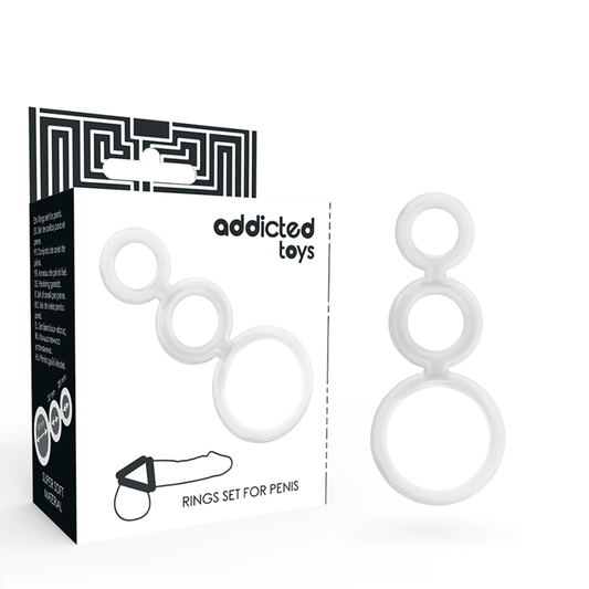 ADDICTED TOYS - RINGS SET FOR PENIS TRANSPARENT - Kink&Play