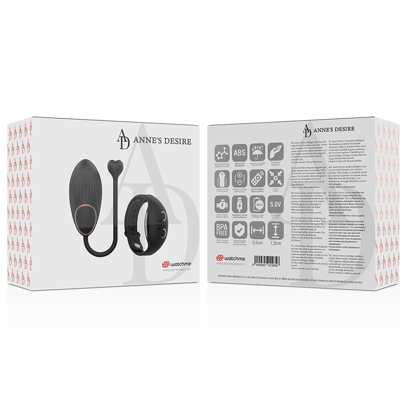 ANNE'S DESIRE - EGG REMOTE CONTROL TECHNOLOGY WATCHME BLACK - Kink&Play