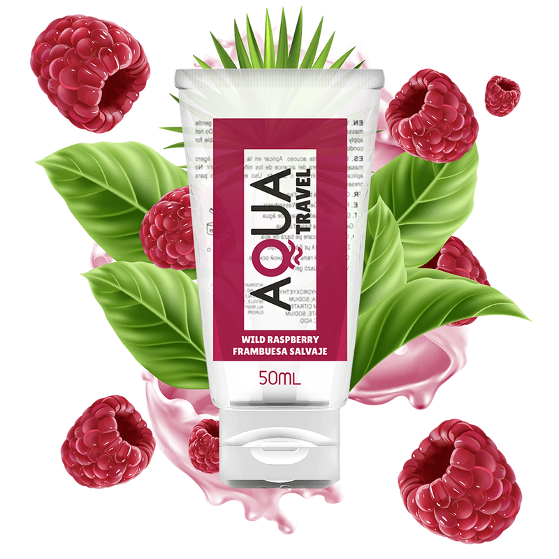 AQUA TRAVEL - WILD RASPBERRY FLAVOUR WATERBASED LUBRICANT - 50 ML - Kink&Play