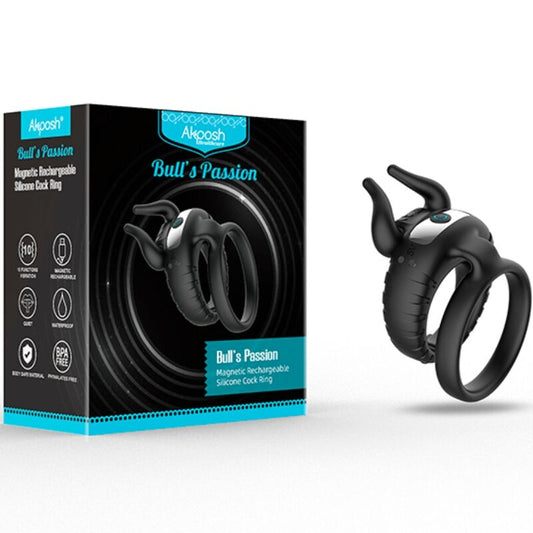 ARMONY - BULL'S PASION RING VIBRATOR 10 SPEEDS BLACK - Kink&Play