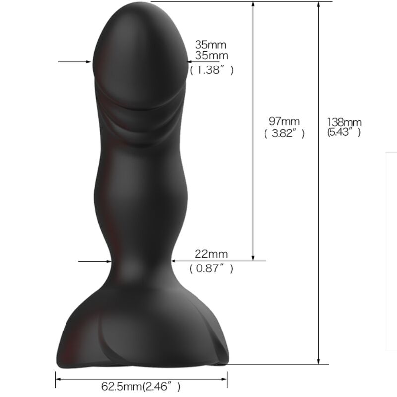 ARMONY - EXTREME A BLOOM ROSE VIBRATOR & ANAL PLUG REMOTE CONTROL BLACK - Kink&Play