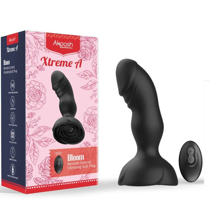 ARMONY - EXTREME A BLOOM ROSE VIBRATOR & ANAL PLUG REMOTE CONTROL BLACK - Kink&Play