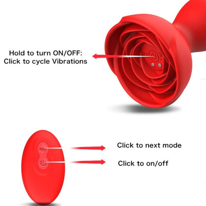 ARMONY - EXTREME A BLOOM ROSE VIBRATOR & ANAL PLUG REMOTE CONTROL RED - Kink&Play
