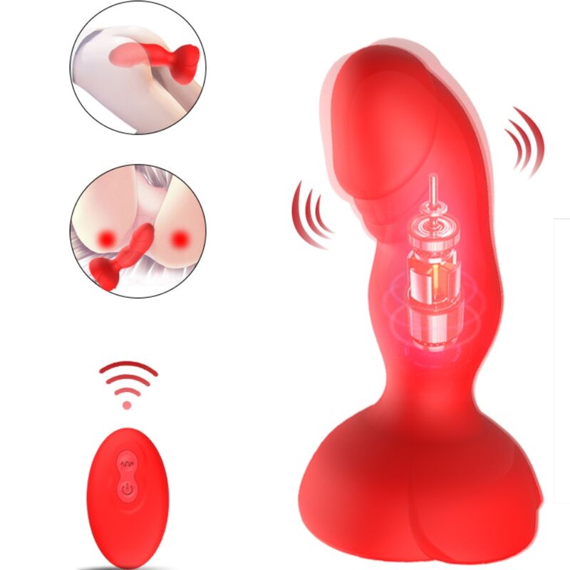 ARMONY - EXTREME A BLOOM ROSE VIBRATOR & ANAL PLUG REMOTE CONTROL RED - Kink&Play