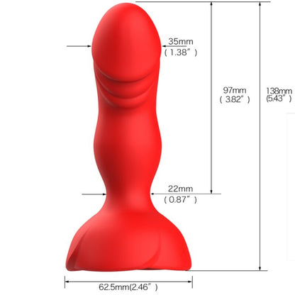 ARMONY - EXTREME A BLOOM ROSE VIBRATOR & ANAL PLUG REMOTE CONTROL RED - Kink&Play