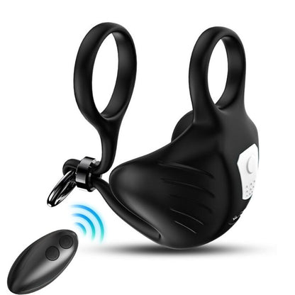 ARMONY - MANTA SCROTUM VIBRATOR RING REMOTE CONTROL BLACK - Kink&Play