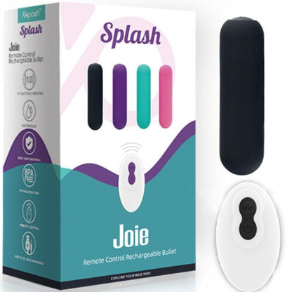 ARMONY - SPLASH JOIE VIBRATOR BULLET SILICONE REMOTE CONTROL 10 VIBRATIONS 75 X 19 CM BLACK - Kink&Play