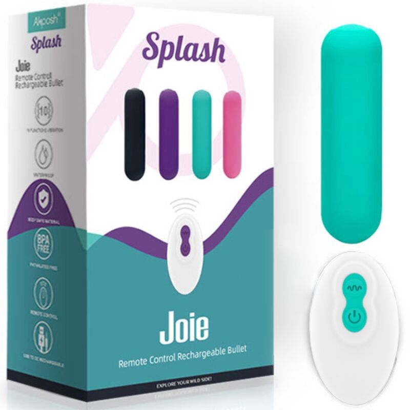 ARMONY - SPLASH JOIE VIBRATOR BULLET SILICONE REMOTE CONTROL 10 VIBRATIONS 75 X 19 CM GREEN - Kink&Play