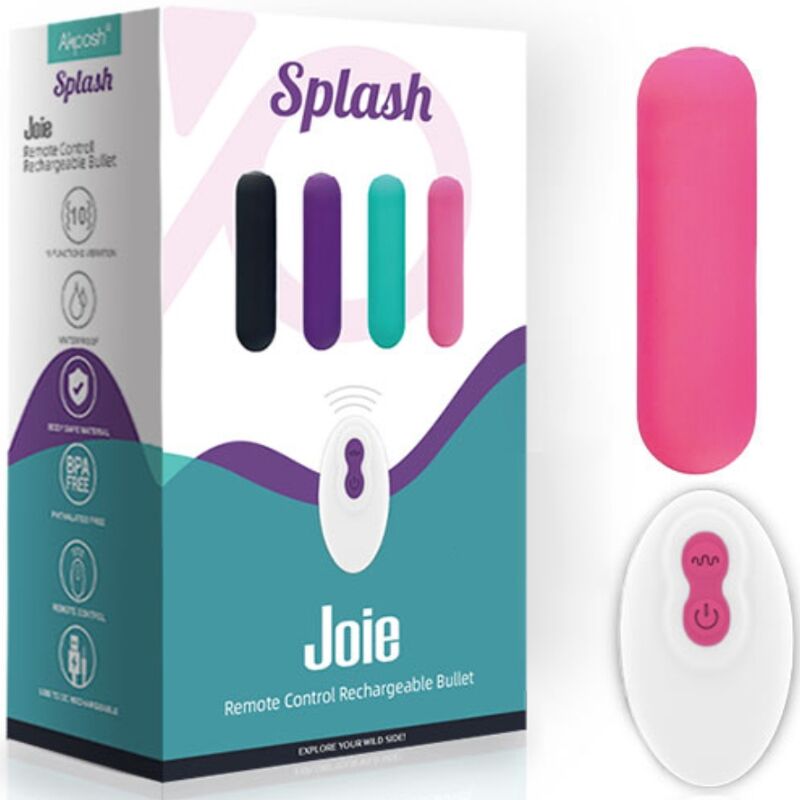 ARMONY - SPLASH JOIE VIBRATOR BULLET SILICONE REMOTE CONTROL 10 VIBRATIONS 75 X 19 CM PINK - Kink&Play