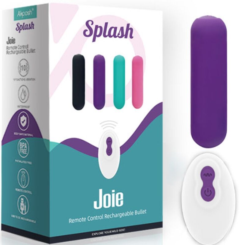 ARMONY - SPLASH JOIE VIBRATOR BULLET SILICONE REMOTE CONTROL 10 VIBRATIONS 75 X 19 CM PURPLE - Kink&Play