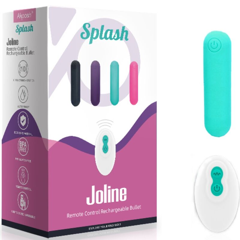 ARMONY - SPLASH JOLINE VIBRATOR BULLET SILICONE REMOTE CONTROL 10 VIBRATIONS 65 X 15 CM GREEN - Kink&Play