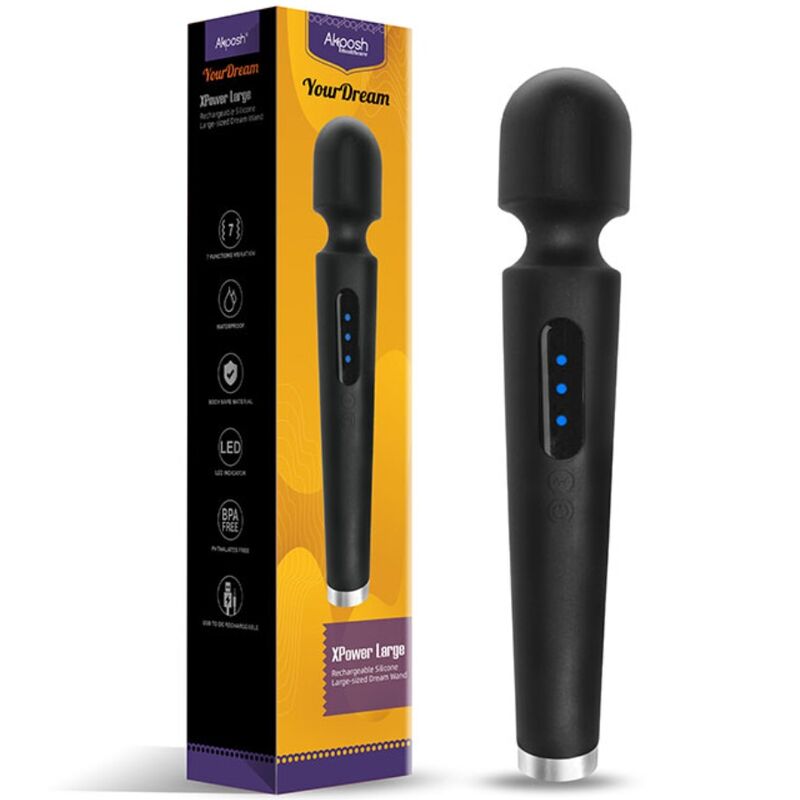 ARMONY - X POWER LARGE MASSAGER & VIBRATOR 7 VIBRATIONS BLACK - Kink&Play