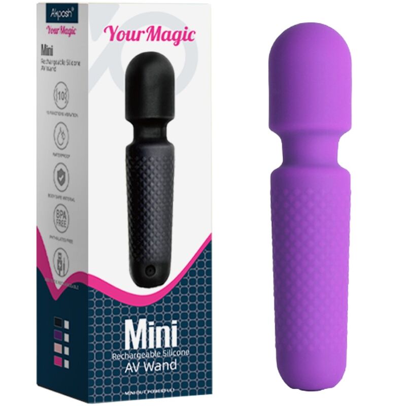 ARMONY - YOUR MAGIC MASSAGER & VIBRATOR RECHARGEABLE 10 VIBRATIONS WAND DOTS PURPLE - Kink&Play