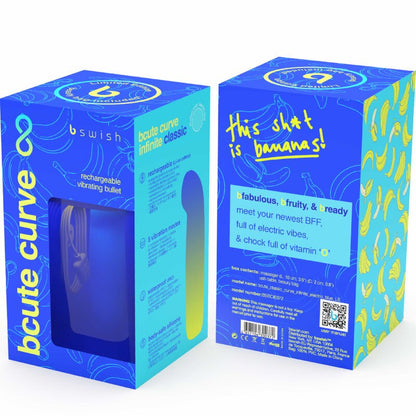 B SWISH - BCUTE CURVE INFINITE CLASSIC LIMITED EDITION BLUE SILICONE RECHARGEABLE VIBRATOR - Kink&Play