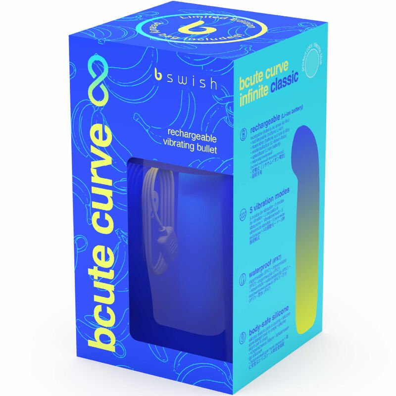 B SWISH - BCUTE CURVE INFINITE CLASSIC LIMITED EDITION BLUE SILICONE RECHARGEABLE VIBRATOR - Kink&Play