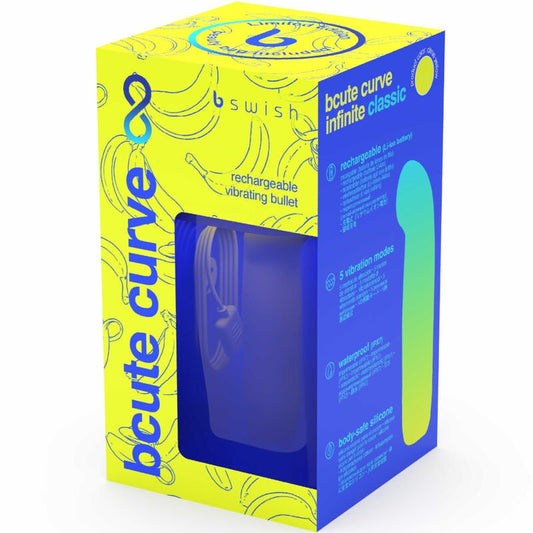 B SWISH - BCUTE CURVE INFINITE CLASSIC LIMITED EDITION RECHARGEABLE SILICONE VIBRATOR YELLOW - Kink&Play