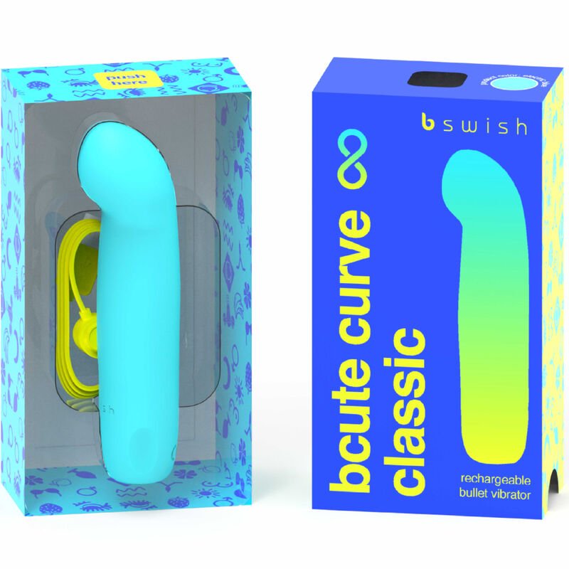 B SWISH - BCUTE CURVE INFINITE CLASSIC RECHARGEABLE VIBRATOR BLUE SILICONE - Kink&Play