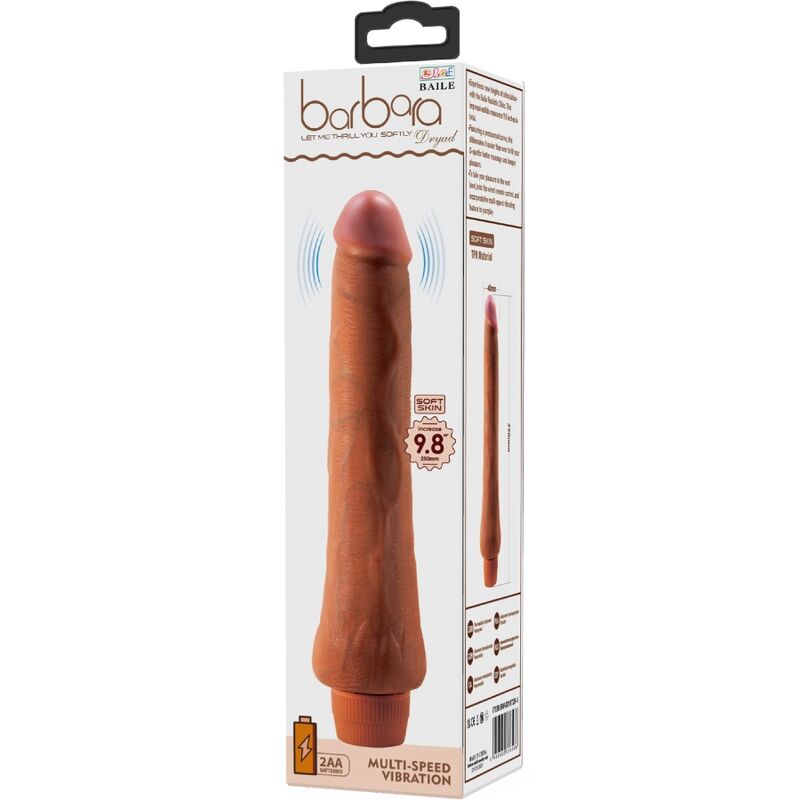 BAILE - DRYAD REALISTIC VIBRATOR 25 CM MULATTO - Kink&Play