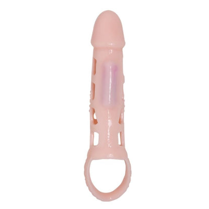 BAILE - PENIS EXTENDER COVER WITH VIBRATION AND NATURAL STRAP 13.5 CM - Kink&Play