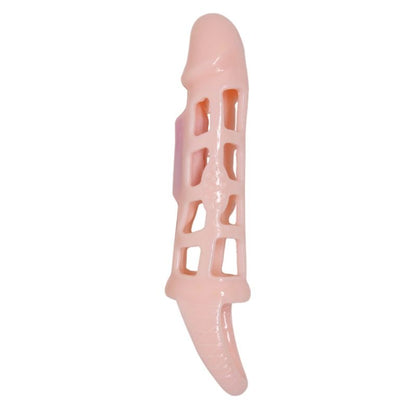 BAILE - PENIS EXTENDER COVER WITH VIBRATION AND NATURAL STRAP 13.5 CM - Kink&Play