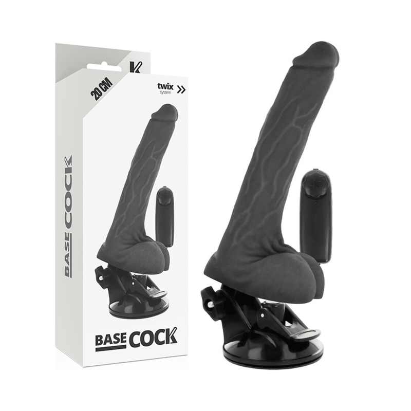 BASECOCK - REALISTIC NATURAL REMOTE CONTROL VIBRATOR WITH TESTICLES 20 CM - O - 4 CM - Kink&Play