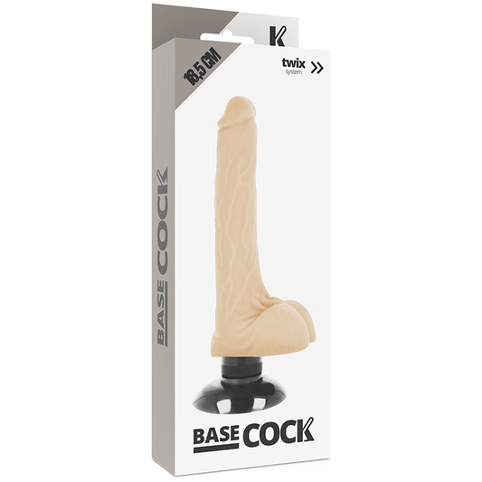 BASECOCK - REALISTIC VIBRATOR 2 - 1 FLESH 18.5 CM - O - 4 CM - Kink&Play