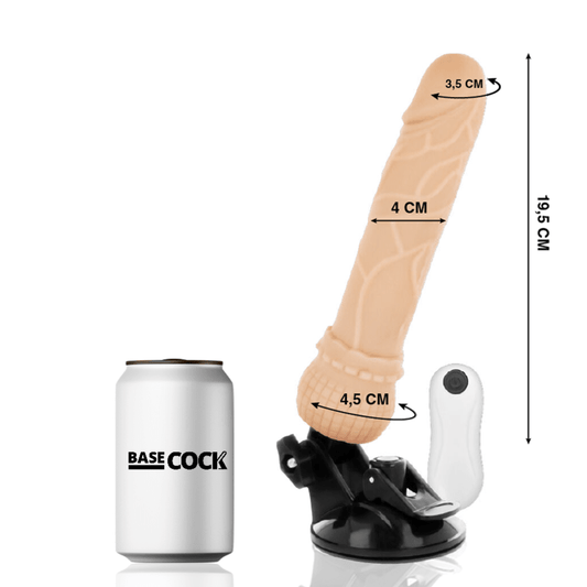 BASECOCK - REALISTIC VIBRATOR REMOTE CONTROL FLESH 19.5 CM - O - 4 CM - Kink&Play