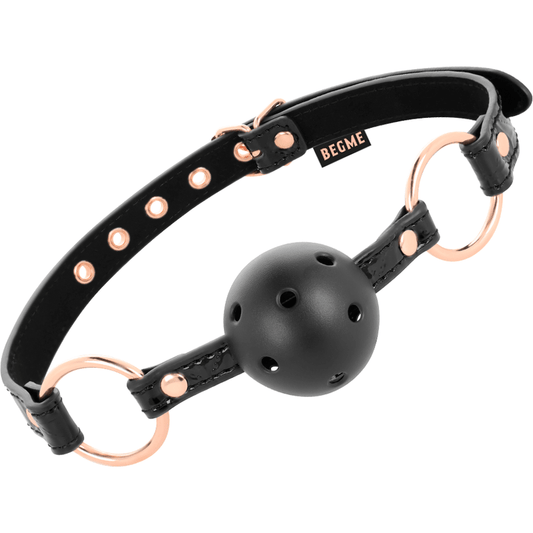 BEGME - BLACK EDITION BALL GAG VEGAN LEATHER - Kink&Play