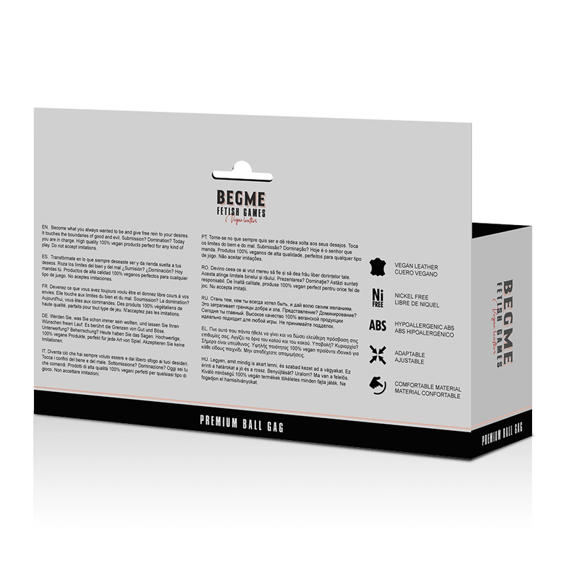 BEGME - BLACK EDITION BALL GAG VEGAN LEATHER - Kink&Play