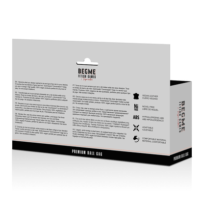 BEGME - BLACK EDITION BALL GAG VEGAN LEATHER - Kink&Play