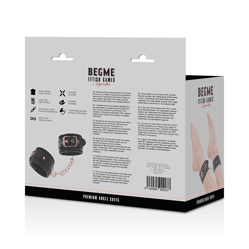 BEGME - BLACK EDITION PREMIUM ANKLE CUFFS WITH NEOPRENE LINING - Kink&Play