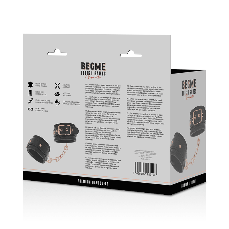 BEGME - BLACK EDITION PREMIUM HANDCUFFS WITH NEOPRENE LINING - Kink&Play