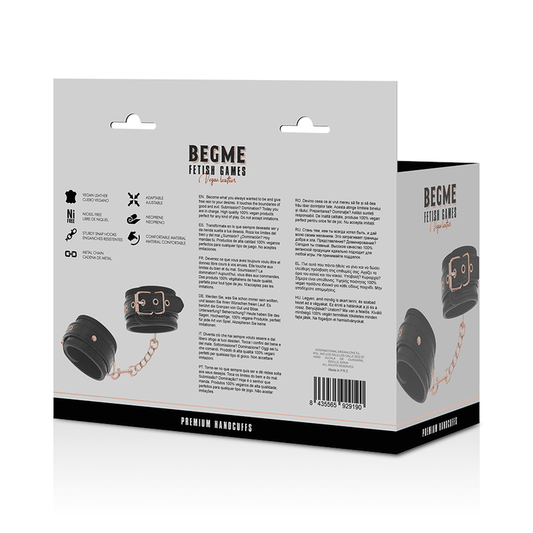 BEGME - BLACK EDITION PREMIUM HANDCUFFS WITH NEOPRENE LINING - Kink&Play