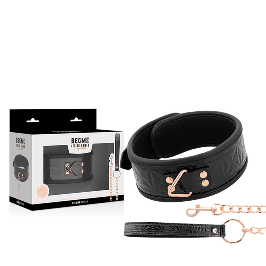 BEGME - BLACK EDITION PREMIUM VEGAN LEATHER COLLAR WITH NEOPRENE LINING - Kink&Play
