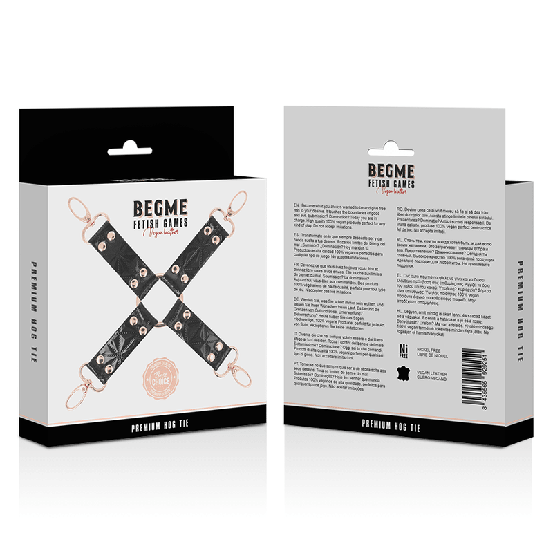 BEGME - BLACK EDITION VEGAN LEATHER HOG TIE - Kink&Play