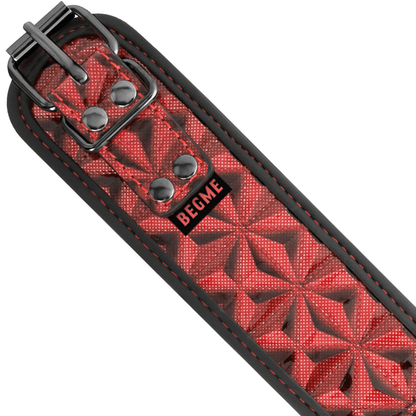 BEGME - RED EDITION COLLAR WITH NIPPLE CLAMPS WITH NEOPRENE LINING - Kink&Play