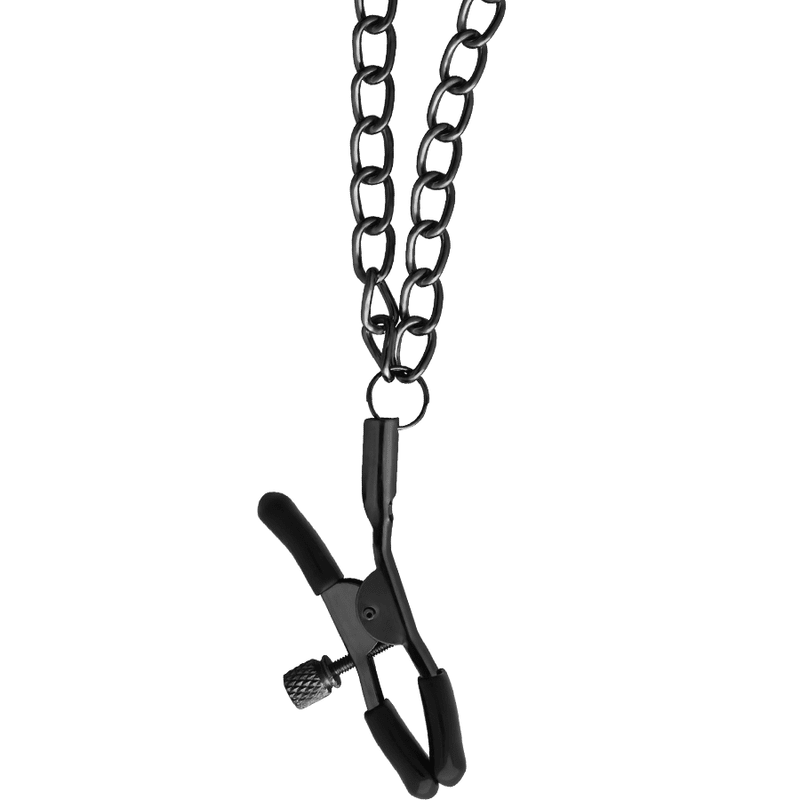 BEGME - RED EDITION COLLAR WITH NIPPLE CLAMPS WITH NEOPRENE LINING - Kink&Play