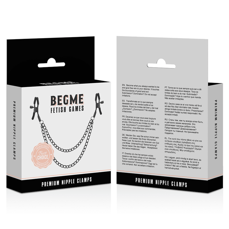 BEGME - RED EDITION NIPPLE CLIPS WITH CHAIN - Kink&Play