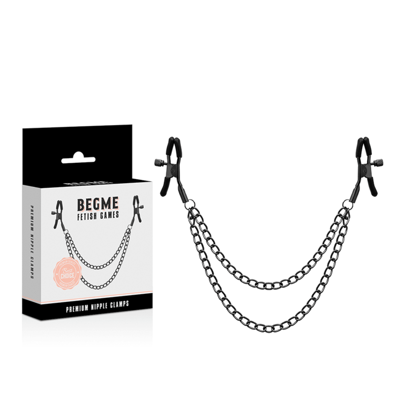 BEGME - RED EDITION NIPPLE CLIPS WITH CHAIN - Kink&Play