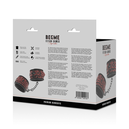 BEGME - RED EDITION PREMIUM HANDCUFFS WITH NEOPRENE LINING - Kink&Play