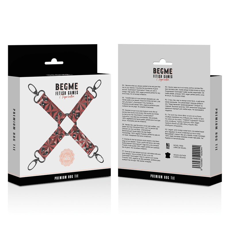 BEGME - RED EDITION PREMIUM VEGAN LEATHER HOG TIE - Kink&Play