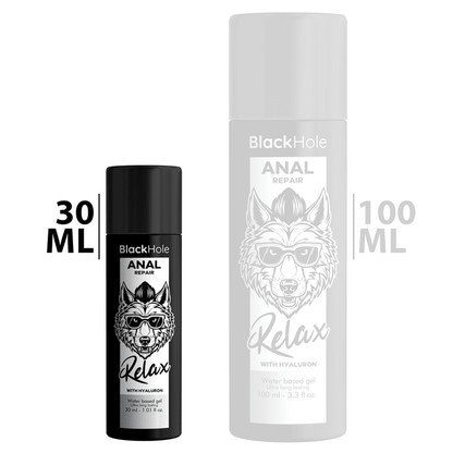 BLACK HOLE - ANAL REPAIR WATER BASED RELAX WITH HYALURON 30 ML - Kink&Play