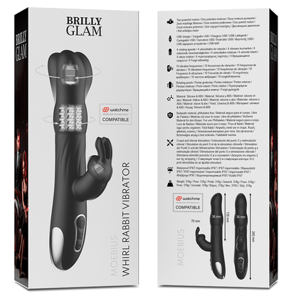 BRILLY GLAM - MOEBIUS RABBIT VIBRATOR & ROTATOR COMPATIBLE WITH WATCHME WIRELESS TECHNOLOGY - Kink&Play