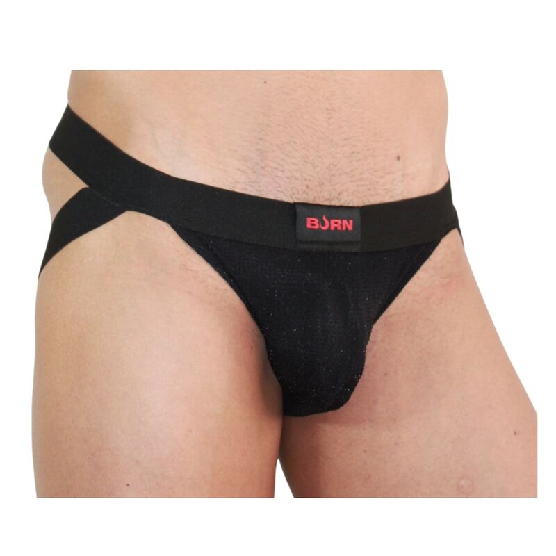 BURN - 003 JOCK SHINY BLACK S - Kink&Play
