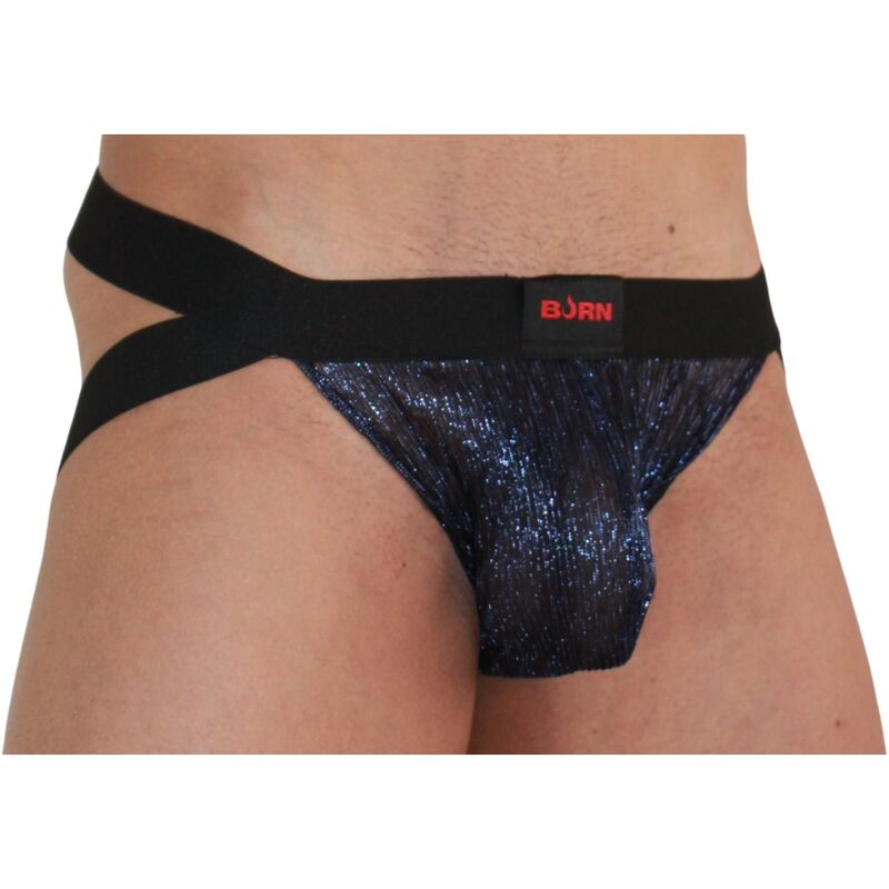 BURN - 006 JOCK SHINY BLUE / BLACK S - Kink&Play
