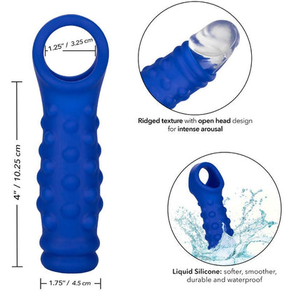 CALEXOTICS - ADMIRAL BEADED PENIS COVER LIQUID SILICONE BLUE - Kink&Play