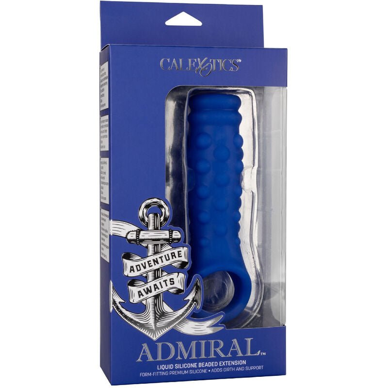 CALEXOTICS - ADMIRAL BEADED PENIS COVER LIQUID SILICONE BLUE - Kink&Play