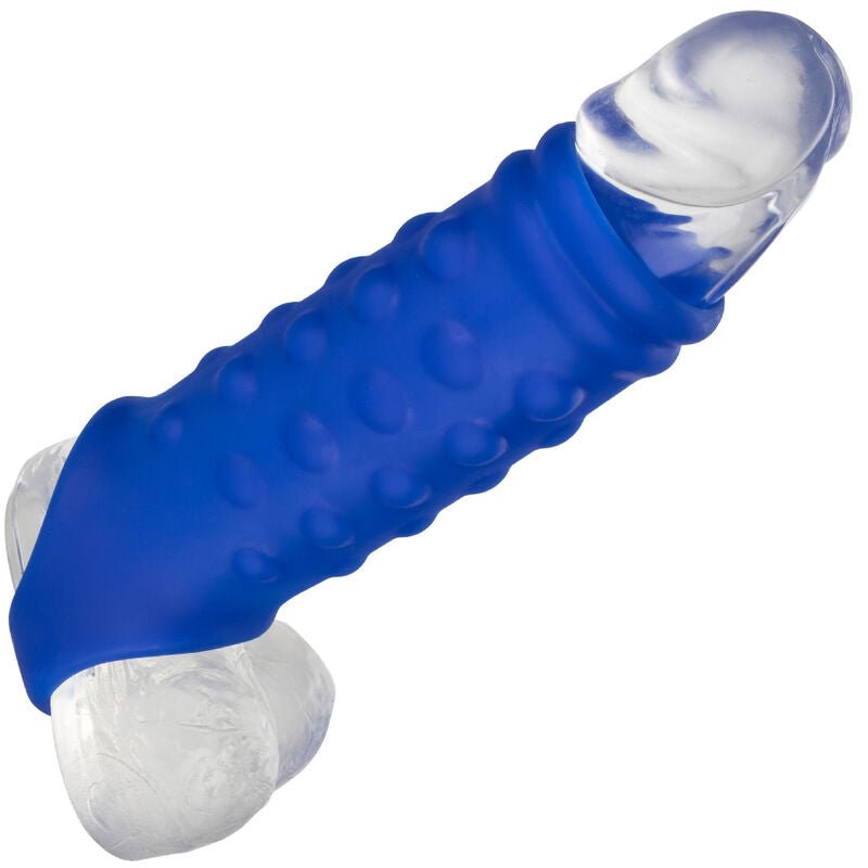 CALEXOTICS - ADMIRAL BEADED PENIS COVER LIQUID SILICONE BLUE - Kink&Play